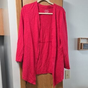 Chico's Vibrant Pink Open Front Cardigan